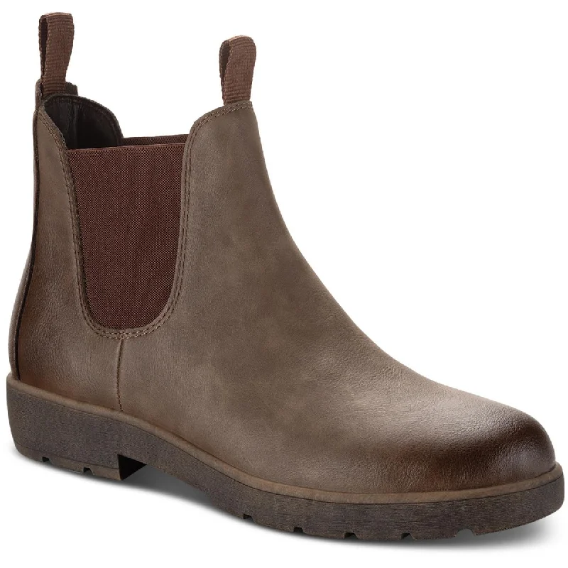 Sun + Stone Mens Hawkes Faux Leather Chelsea Boots