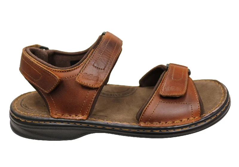 Slatters Tahiti Mens Comfortable Adjustable Leather Sandals