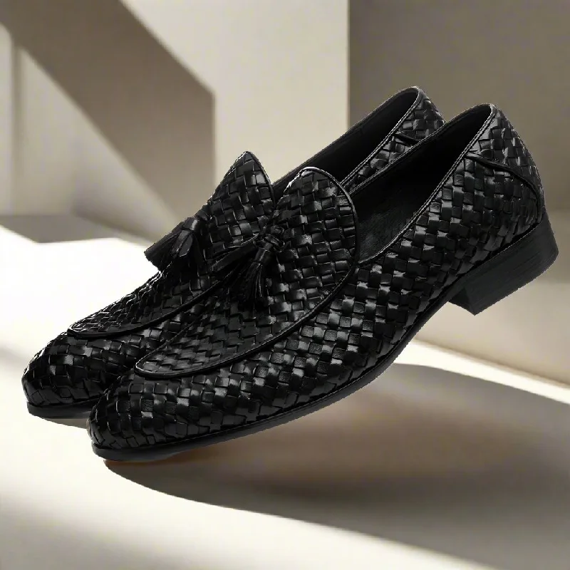 Oliver Black Braided Tassel Loafer