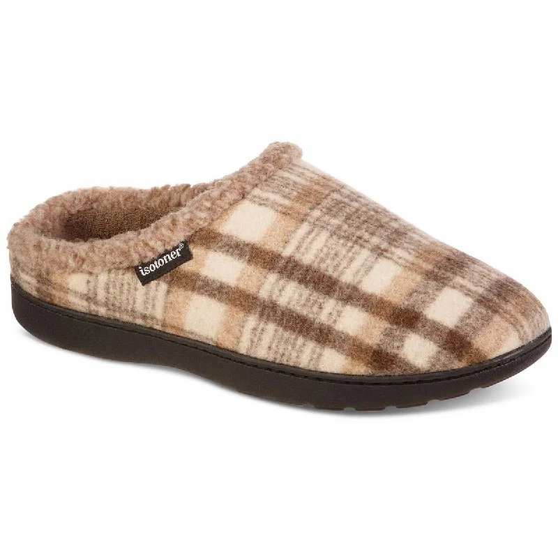 Isotoner Mens Flanel Indoor/Outdoor Slide Slippers