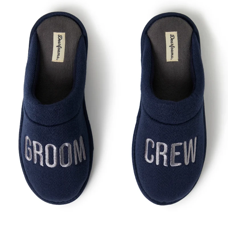 Dearfoams Men's Groom/Groomsmen Giftable Wedding Scuff Slipper