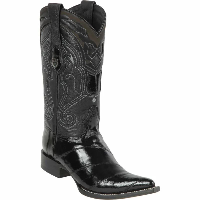 Mens Eel Black Pointy Mexican Boots