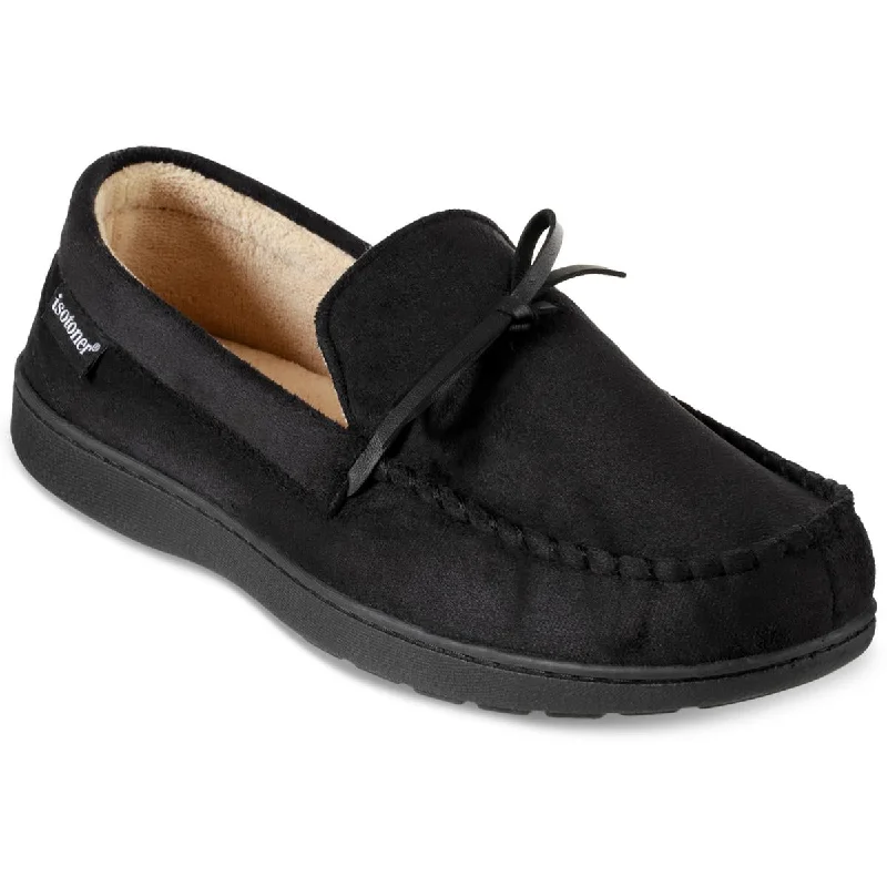 Isotoner Mens Faux Suede Slip On Moccasin Slippers