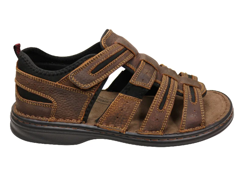 Slatters Torrens Mens Comfortable Leather Closed Back Sandals