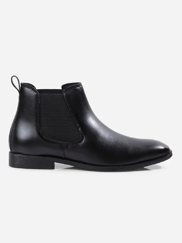 Men's Black Chelsea Formal Slip On Boots (IX3039)