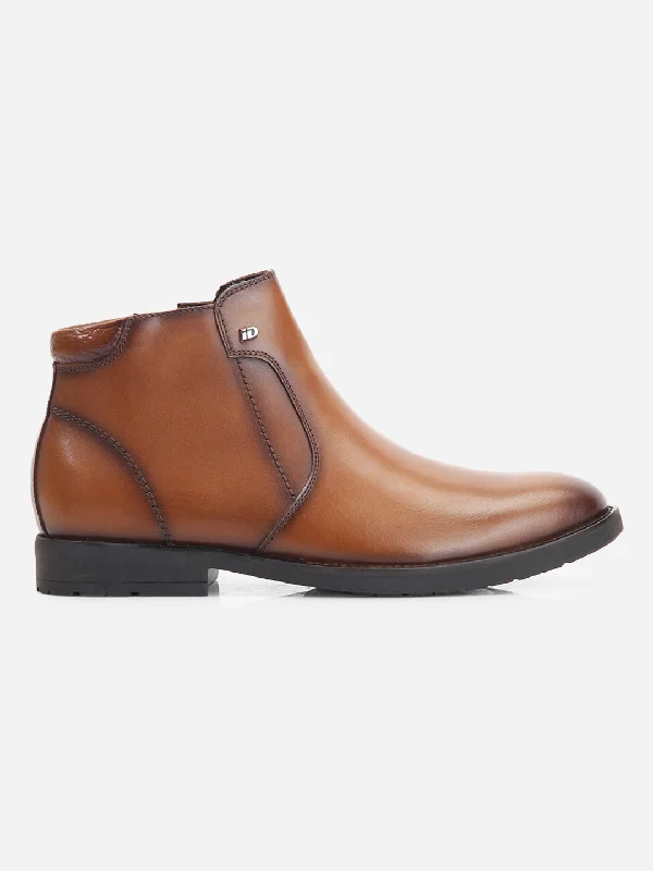 Men's Tan Round Toe Ankle Boot (ID2227)