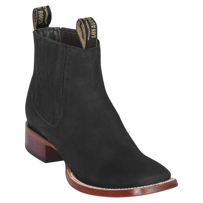 Black Square Toe Ankle Boots