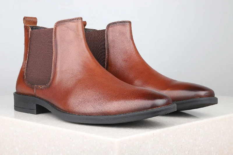 Privo Formal Boots- Tan For Men