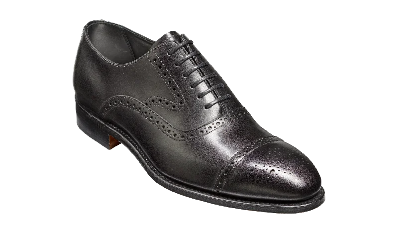 Barker Lerwick Classic semi brogue Oxford Shoe - Black Calf