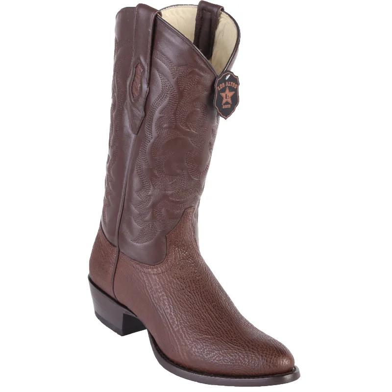 Brown Sharkskin Western Boots R-Toe