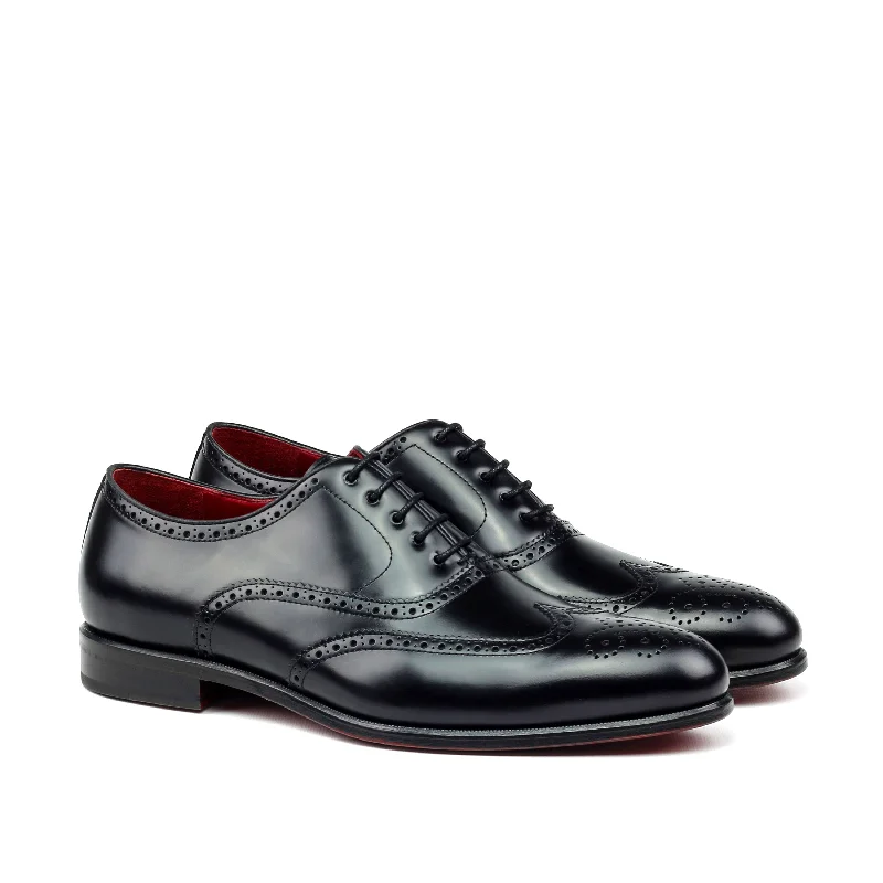 Unique Handcrafted Black Wingtip Oxford w/ Full Brogue by Le Ruux