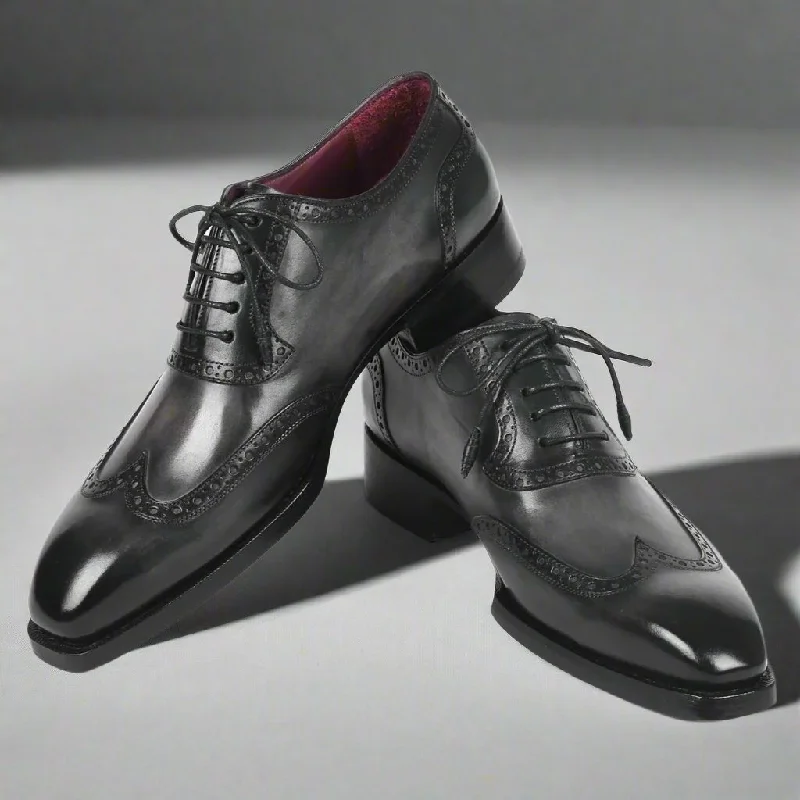 Adrian Dark Grey Wingtip Oxford