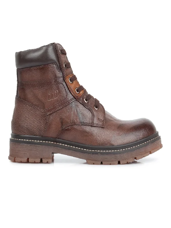 Men's Brown Round Toe Casual Boot (ID1170)