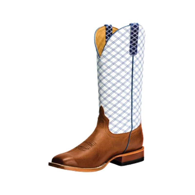 Anderson Bean Men's Brass White Blue Checker Boots