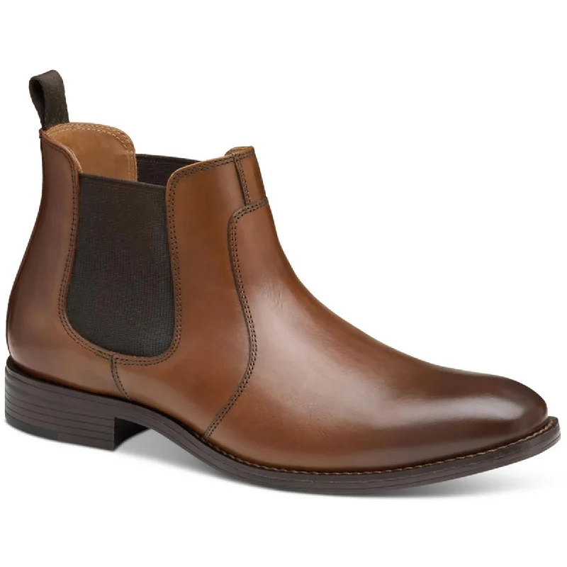 Johnston & Murphy Mens Lewis Leather Pull On Chelsea Boots