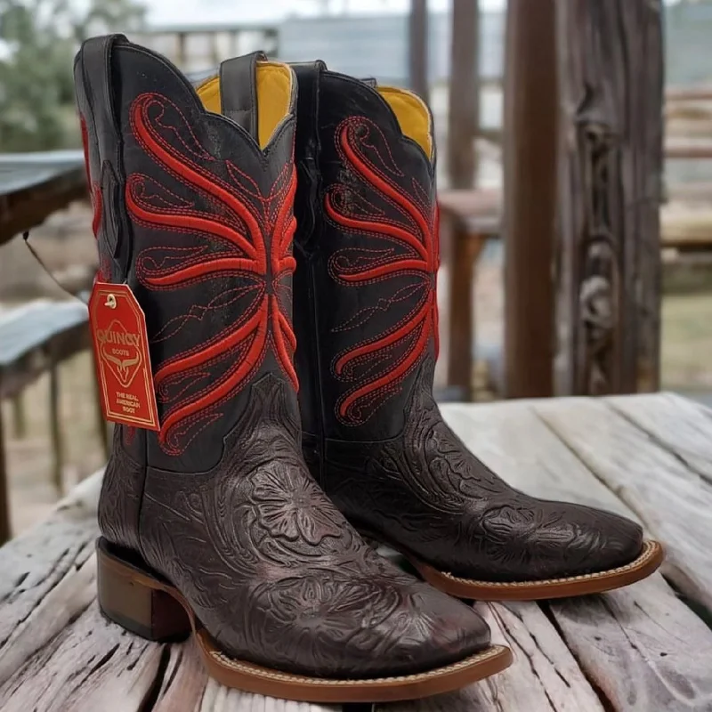 Print Hand-Tooled Cowboy Boots