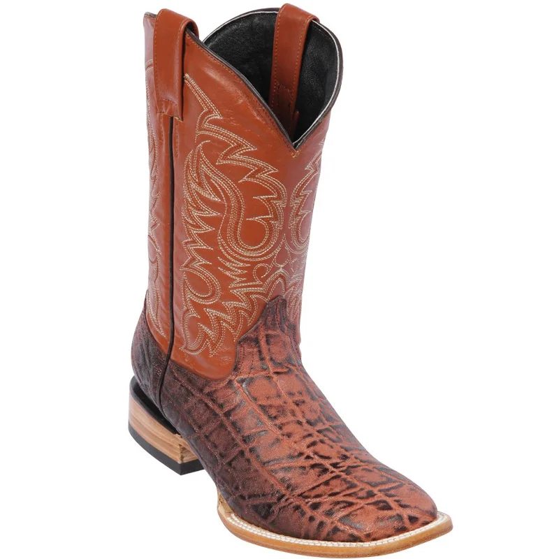 Elephant Print Boots Cognac