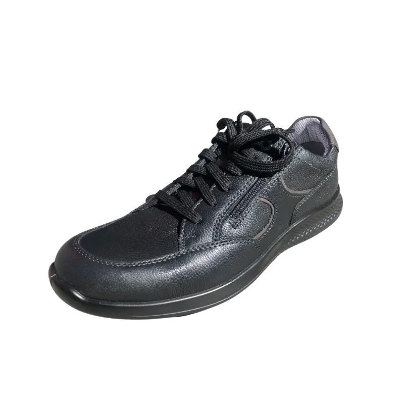 Jomos Black Leather Men's Walking Shoes