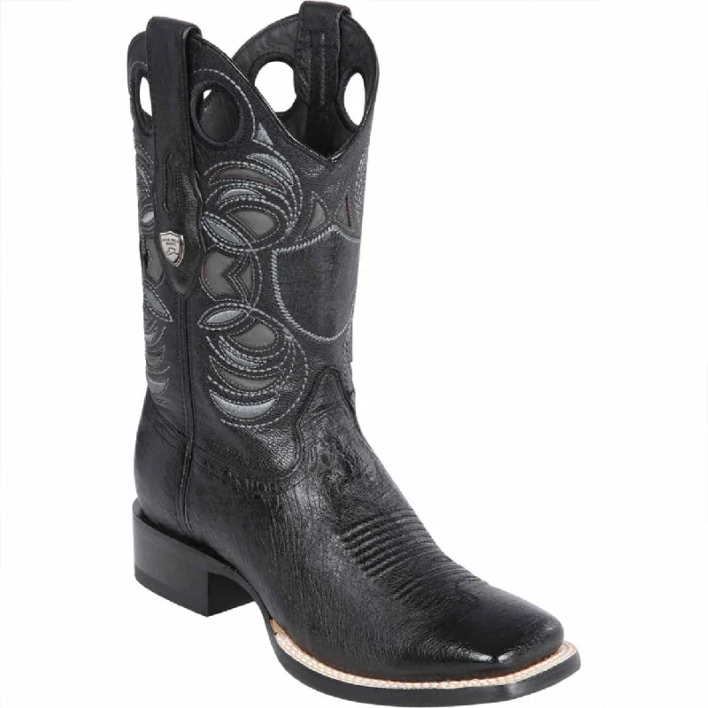 Ostrich Belly Ranch Toe Western Boots