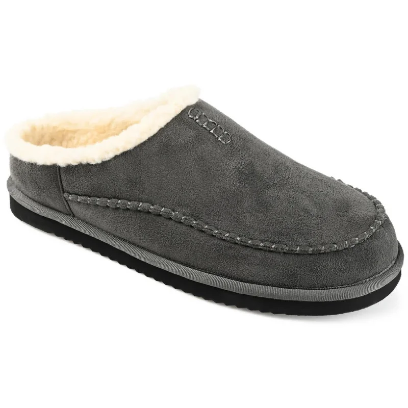 Vance Co. Mens Faux Fur Lined Cozy Slide Slippers